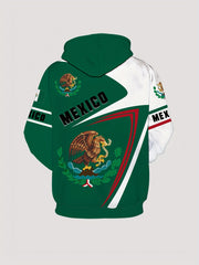 MEXICO Eagle And Snake Print Hoodie For Men