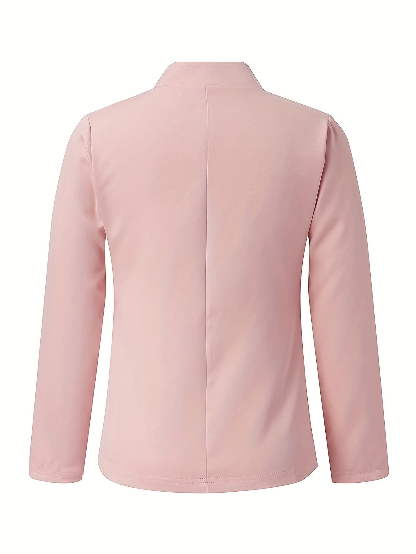 Solid Open Front Jacket for Women's Business Attire