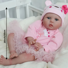 20" Reborn Baby Doll Soft Silicone Vinyl Limbs Cloth Body