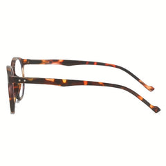 Men's Round Rivet Clear Reading Glasses Spring Leg Presbyopic Frame