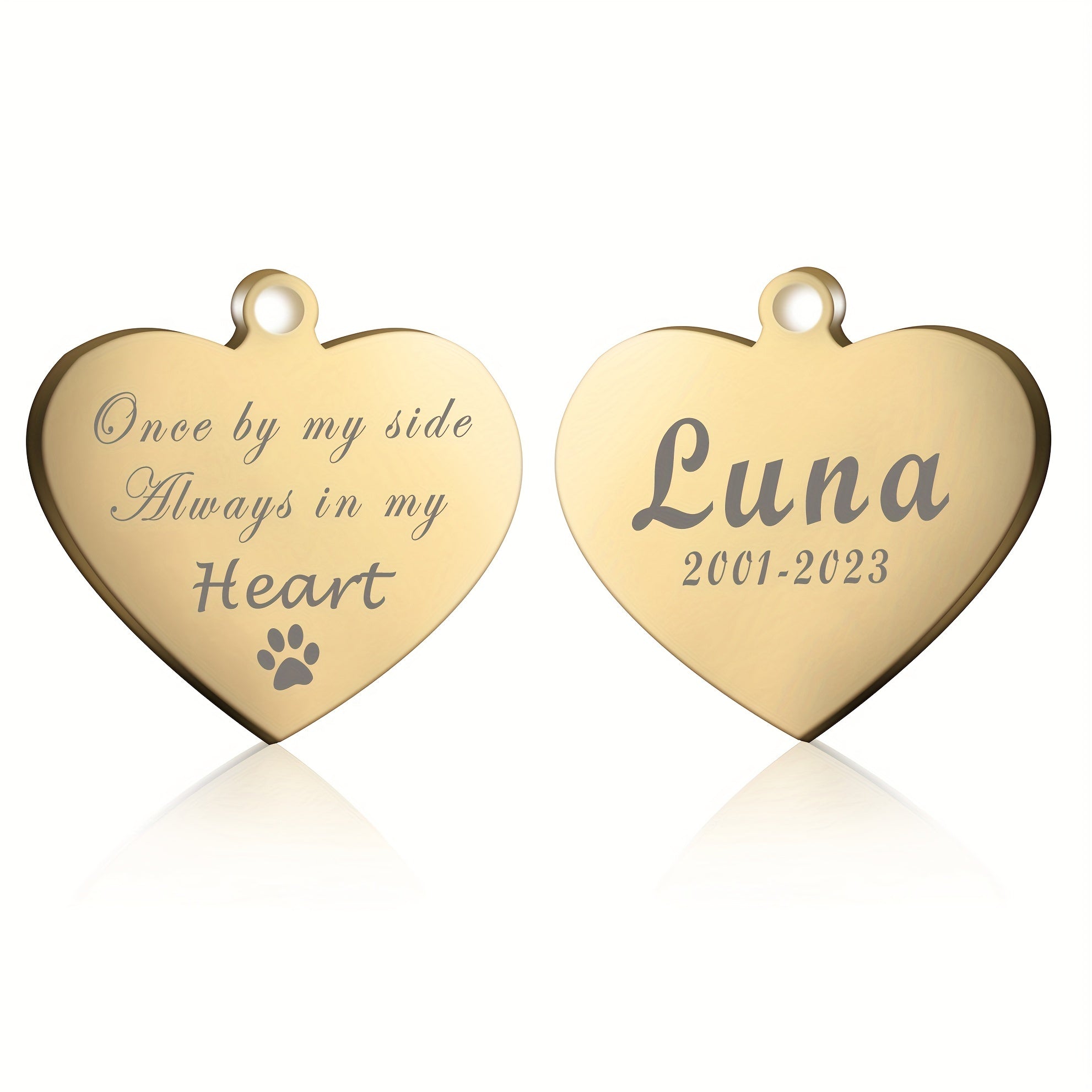 Personalized Heart Shaped Silver Pet Tag