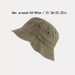 Distressed Denim Bucket Hat Sunscreen Fisherman Cap