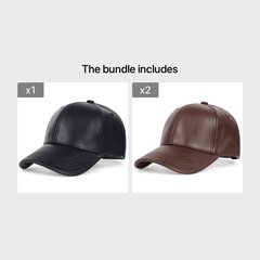 Men's Faux Leather Baseball Cap