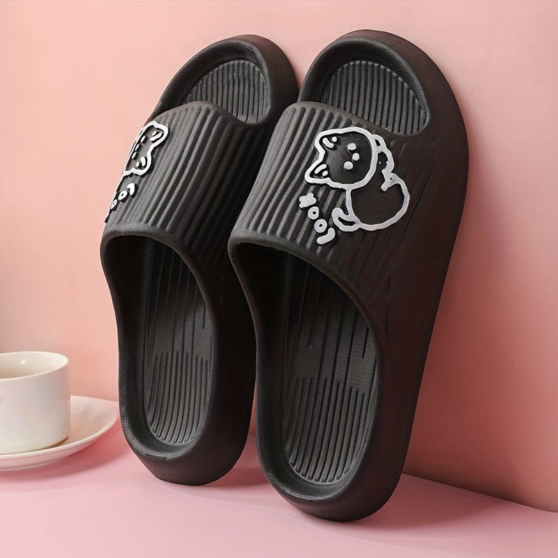 Men's Kitty Print Open Toe Slippers Lightweight Non Slip Shoes