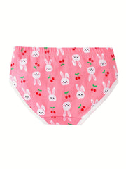 Girl's Triangle Panties Cartoon Pattern Elastic Waist Underwear