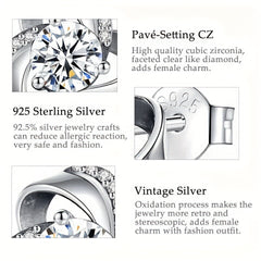 925 Silver Hypoallergenic Stud Earrings Triangle Braided Style Jewelry