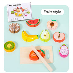 Wooden Pretend Play Food Seafood Sticker Matching Game Toy