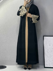 Floral Embroidery Abaya Maxi Robe