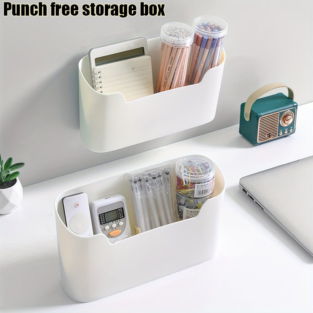 2pcs Storage Box Cabinet Door Hanging Rack Paste Bathroom Storage