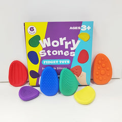 12pcs Sensory Silicone Stone Set Soft Textured Toy for Children and Adults