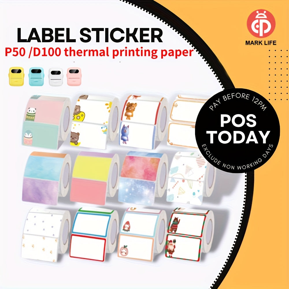 310 Sheets Animal Thermal Label Paper for P50/D100 Machines