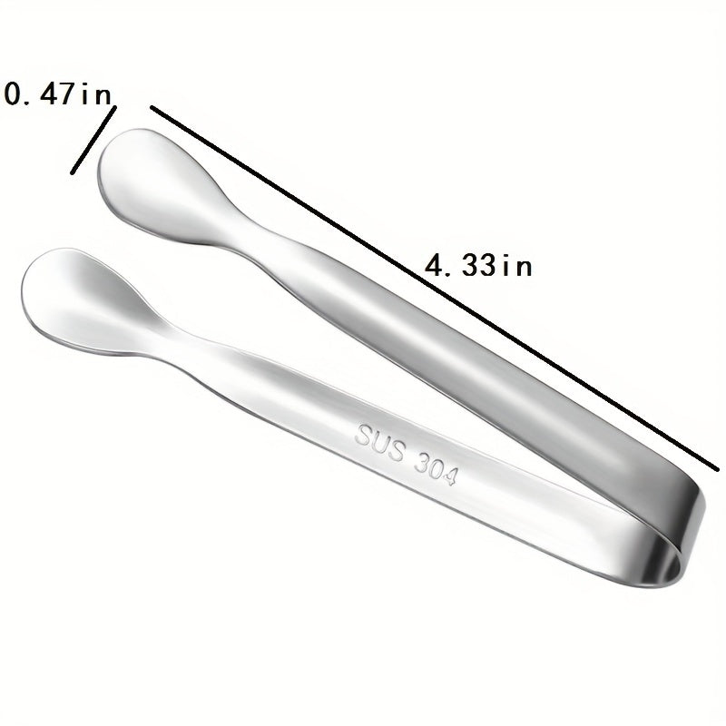 3pcs Stainless Steel Ice Tongs for Bars Pubs Durable Home Kitchen Accessory