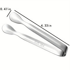 3pcs Stainless Steel Ice Tongs for Bars Pubs Durable Home Kitchen Accessory