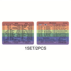 Windows Word Shortcut Stickers Set for Laptop No Adhesive PVC Colorful Labels