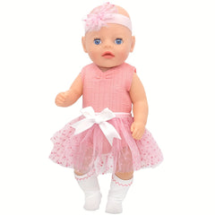 Pink Polka Dot Doll Outfit for 17 inch Dolls