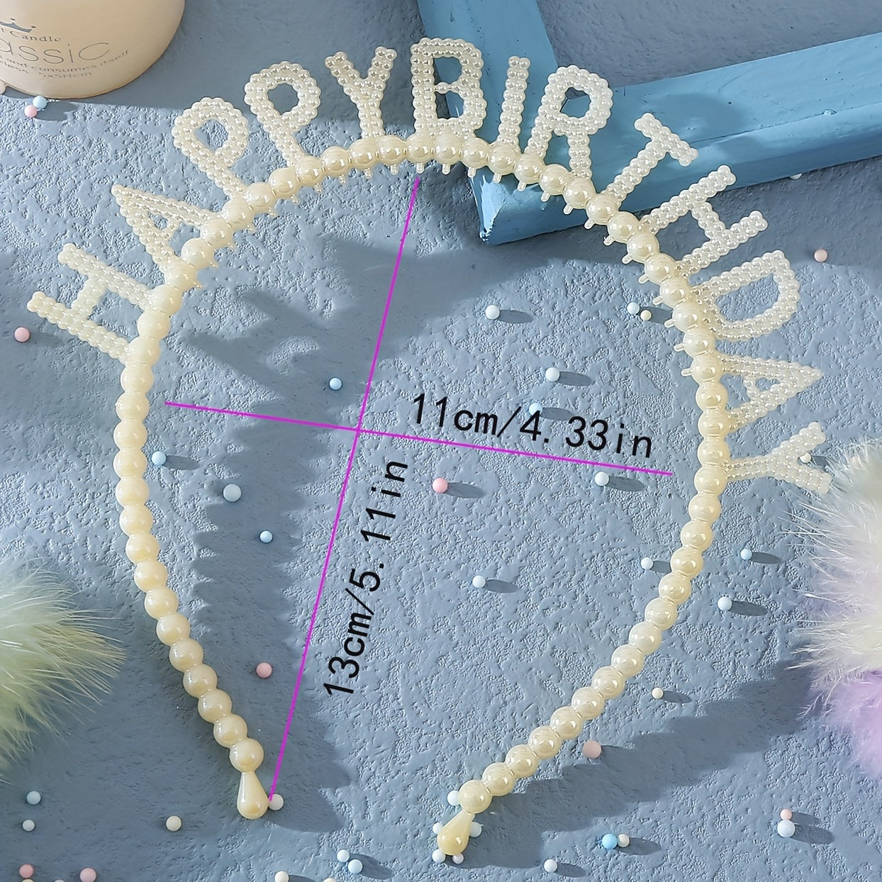 Children's Birthday Party Plastic Headband Pearl Headwear