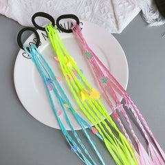 6pcs Colorful Braided Wigs Hair Ties With Decorations