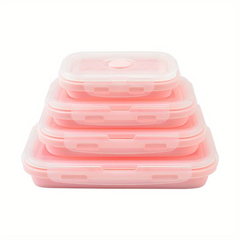 3pcs Collapsible Silicone Lunch Bento Box Portable Food Storage Container
