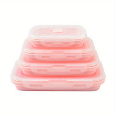 3pcs Collapsible Silicone Lunch Bento Box Portable Food Storage Container