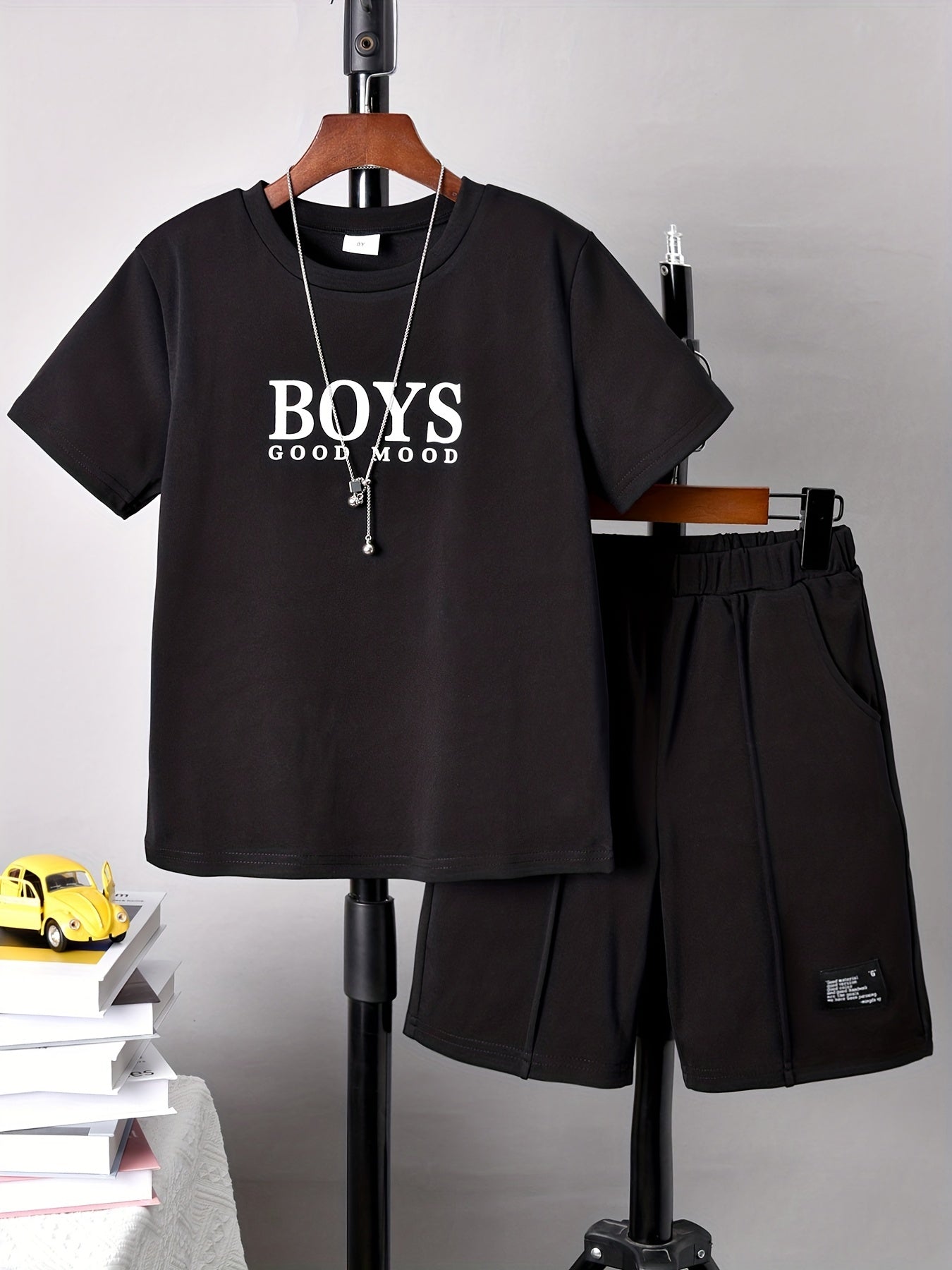Boys Good Mood Boys Casual Outfit Round Neck T shirt & Shorts