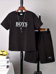 Boys Good Mood Boys Casual Outfit Round Neck T shirt & Shorts