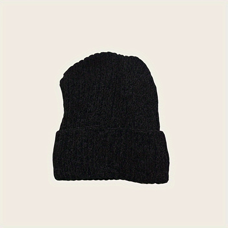 Men's Winter Knit Beanie Thickened Warm Hat with Fleece Lining