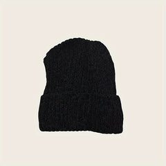 Men's Winter Knit Beanie Thickened Warm Hat with Fleece Lining