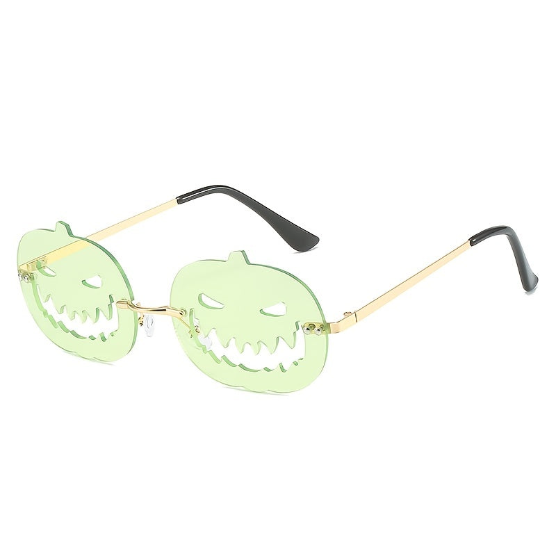 Men's Pumpkin Devil Face Sunglasses Halloween Funny Decorative