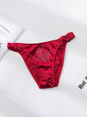 3pcs Rhinestone Decor Panties Women's Lingerie