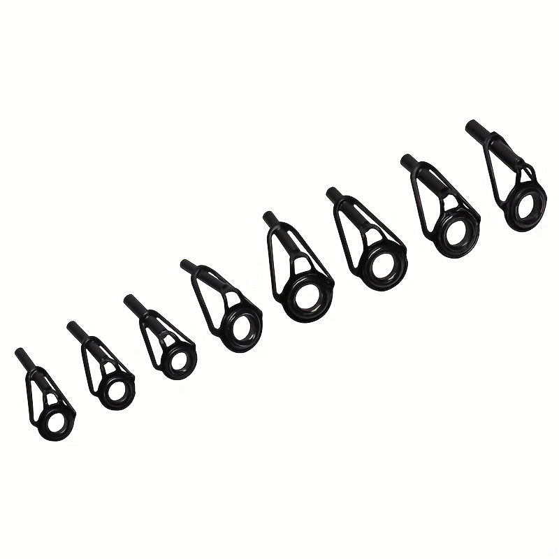 8pcs Ceramic High Carbon Steel Top Ring Guide Eye Set for Lure Rod