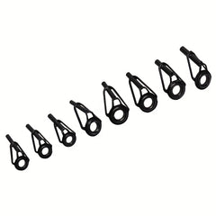 8pcs Ceramic High Carbon Steel Top Ring Guide Eye Set for Lure Rod