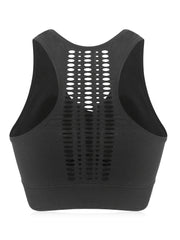 Mesh Full Cover Fitness Bra with Removable Pads