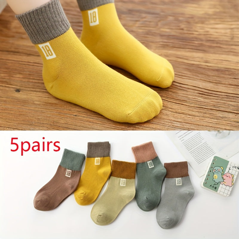 5 Pairs Animal Pattern Socks Soft Autumn Winter Comfortable Sports Socks