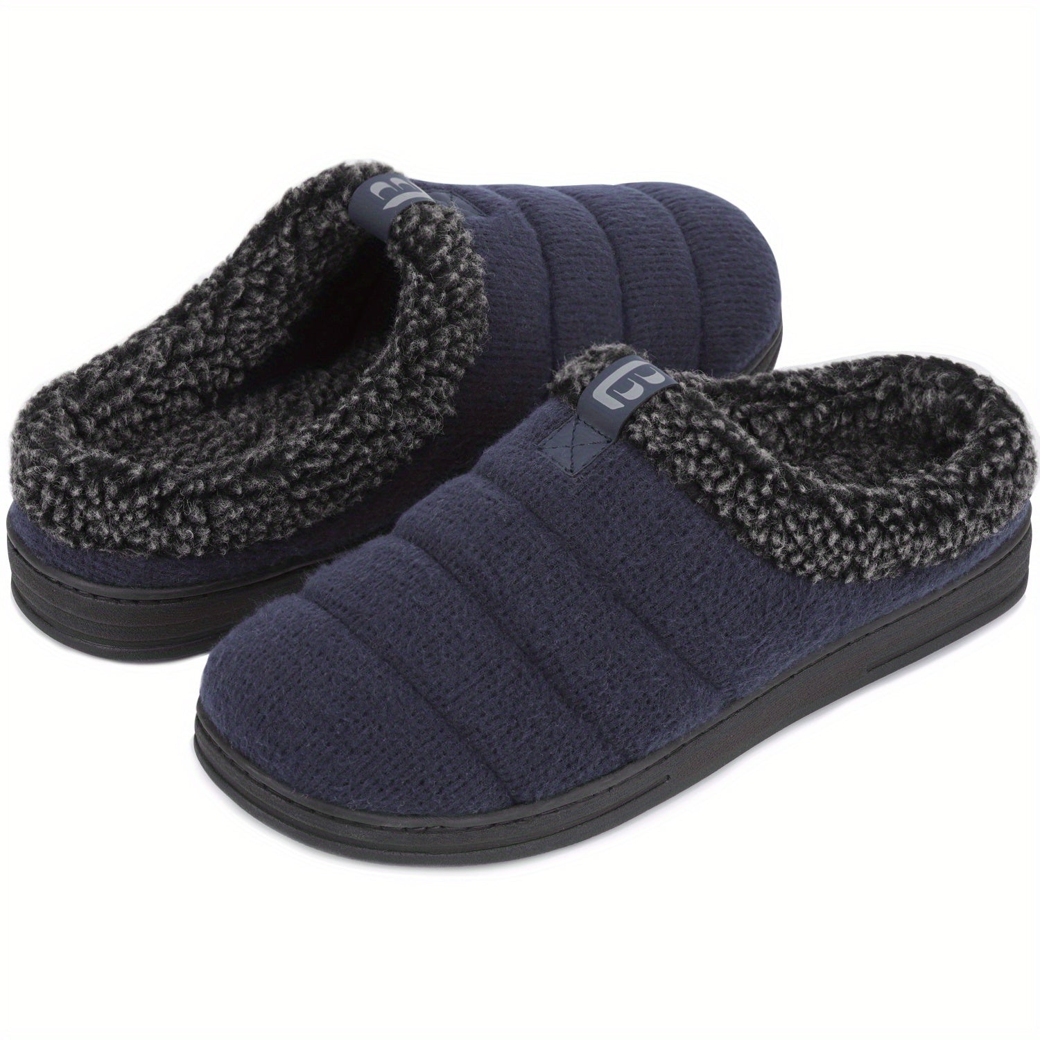 Men's Warm Slip On Slippers Fleece Indoor Walking Shoes