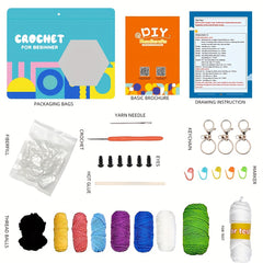 Crochet Yarn Kit with Owl Pen - DIY Cartoon Doll