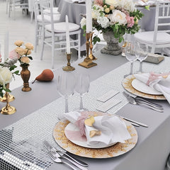 Flash Disco Party Table Towel Mirror Silvery Table Towel Retro