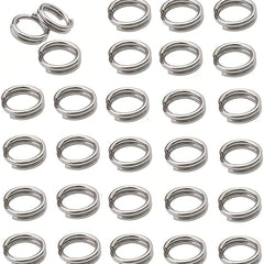 100pcs Stainless Steel Split Ring Double Ring Jump Ring Mini Connecting Key Ring