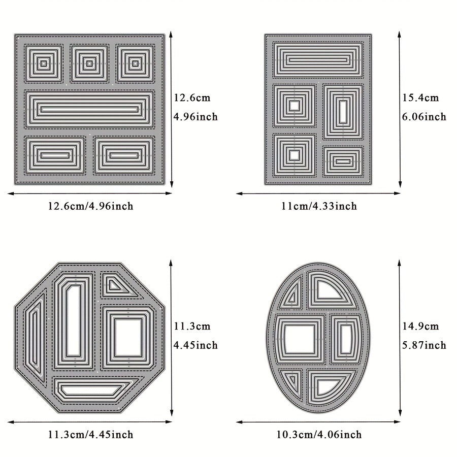Frame Block Rectangle Metal Cutting Dies Scrapbook Die For Card Making DIY