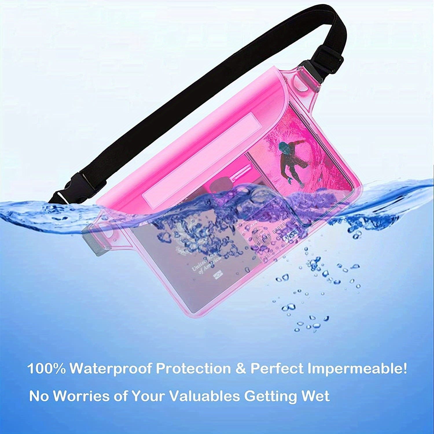 Waterproof Waist Pouch with Waist Strap for Outdoor Activities