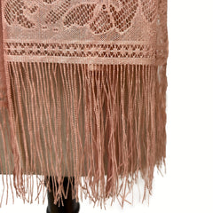 Pink Lace Long Scarf Tassel Shawl Women Dress Wrap
