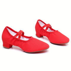 Red Dance Practice Shoes for Latin and Modern Dance