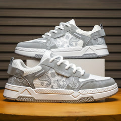 Men's Teardrop Motif Lace-up Skate Shoes Good Grip Breathable