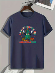 Christmas Tree Print Men's Sports T-shirt - Outdoor Fitness Clothing