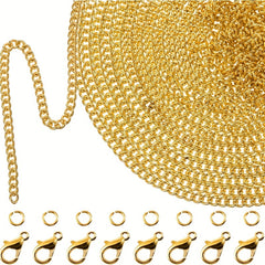 16.4" Golden Stainless Steel Chain 2mm for DIY Jewelry Making