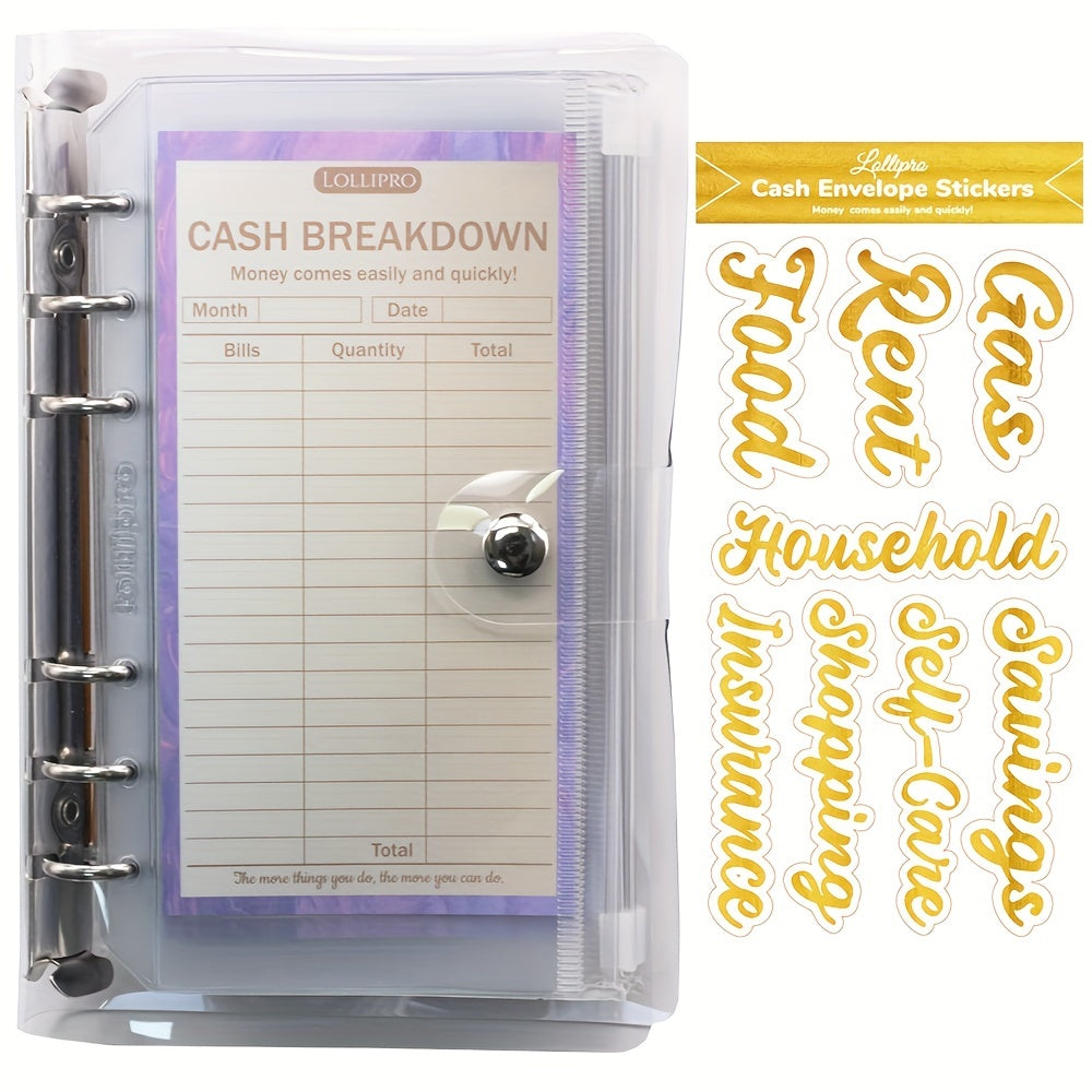 Budget Plan Book with Cash Bags, Category Cards, Stickers