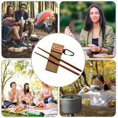 Portable Folding Solid Wood Chopsticks for Camping