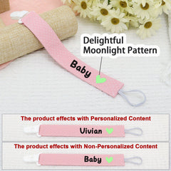 Customized Cotton Pacifier Clip with Baby Name