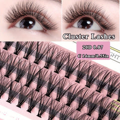 60 Cluster Lashes 20D C Curl Soft Natural False Eyelashes DIY Extension