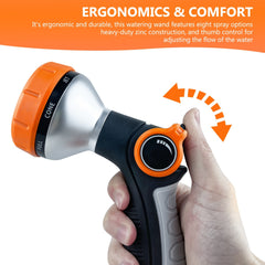 Heavy Duty Garden Hose Nozzle with 8 Adjustable Watering Patterns