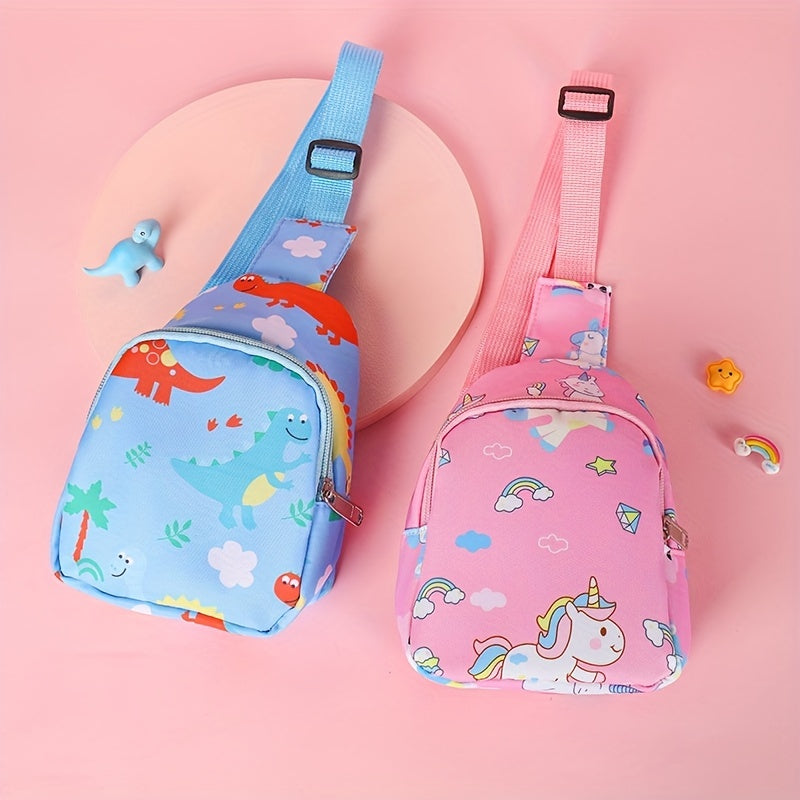 Kids Dino Unicorn Print Crossbody Bag with Coin Purse
